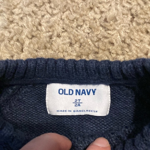 Old Navy Navy Blue Cable Knit Pullover Sweater - Picture 3 of 4